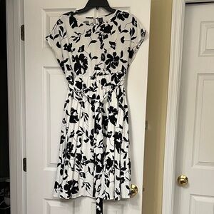 Floral Black and White Dress